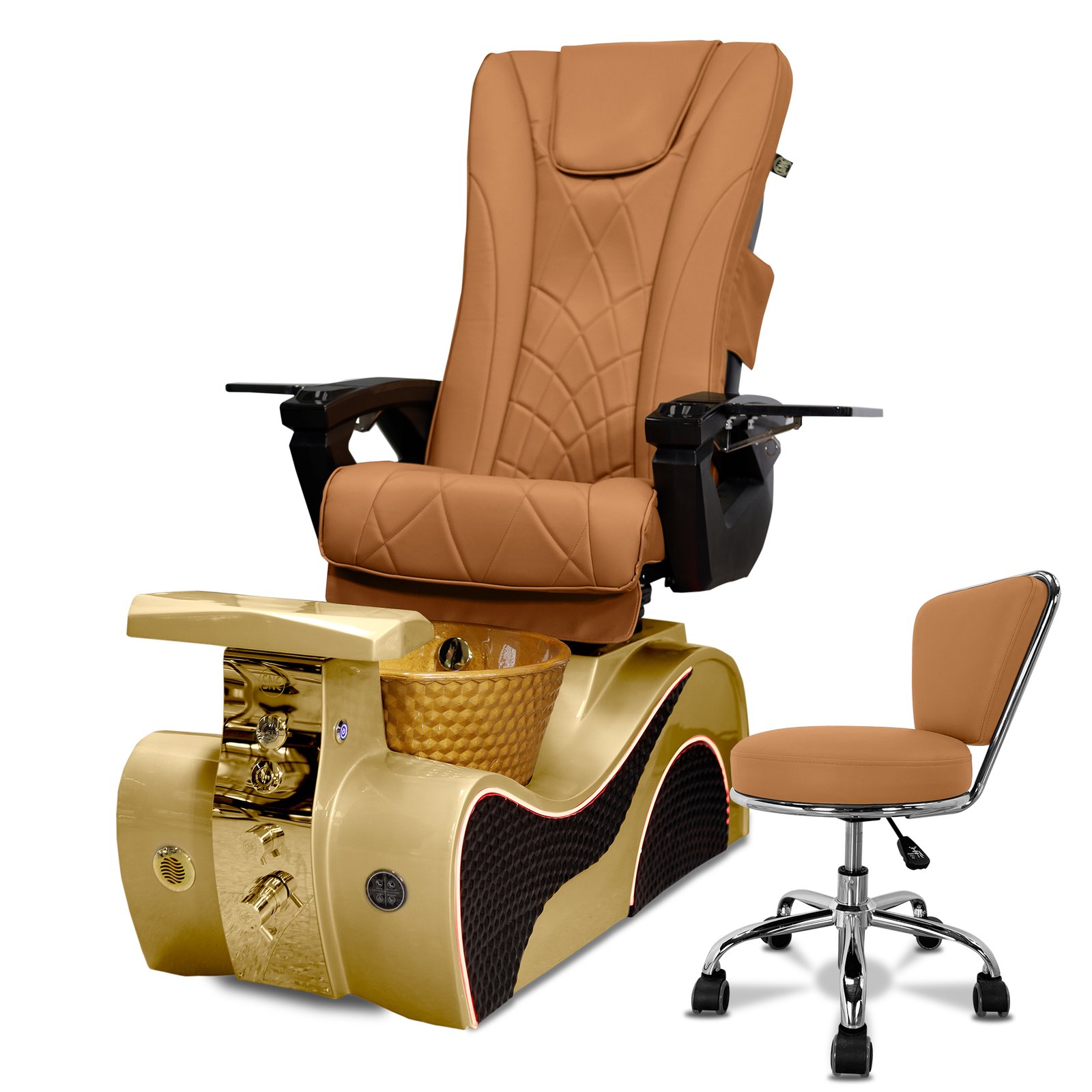 Pedicure Chair – New Wave Model [Free Shipping] – Massage, Heat, Acetone-Resistant (Base Color: Gold)
